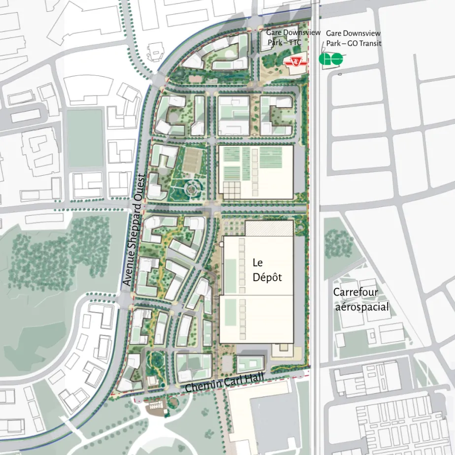 French aerial of Downsview West map