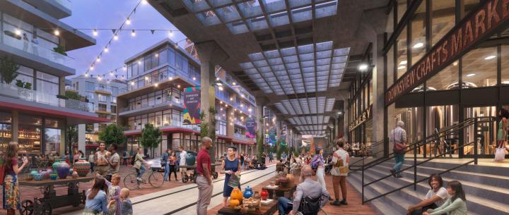 A rendering showing the Depot at Downsview West